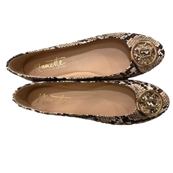 Nanette Lepore Haylie Snakeskin Slip On Ballet Flats Women’s Shoes 6.5 - Picture 3 of 7